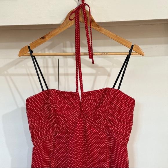 Laundry Shelly Segall Silk Polka Dot Halter Neck Dress - Picture 2 of 11